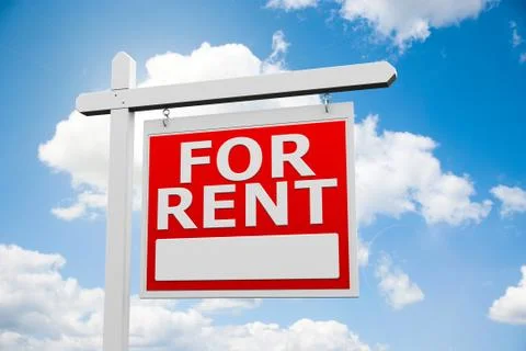 For Rent signpost on sky Stock Illustration
