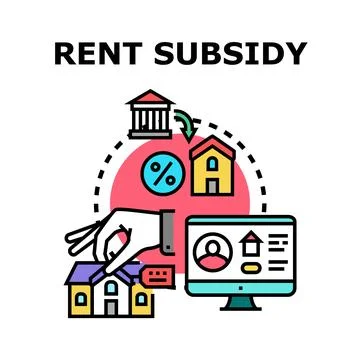 Rent subsidy program providing housing assistance and financial support 스톡 일러스트