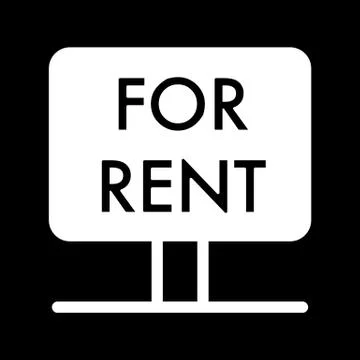 Rent symbol simple vector icon. Black and white illustration of rent Nameplate Stock Illustration