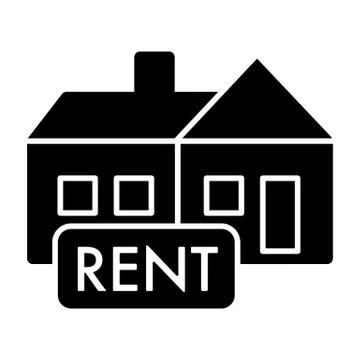 Rent symbol simple vector icon. Black and white illustration of rent Nameplate Stock Illustration