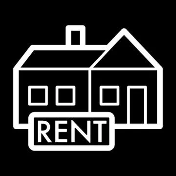 Rent symbol simple vector icon. Black and white illustration of rent Nameplate Stock Illustration