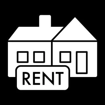 Rent symbol simple vector icon. Black and white illustration of rent Nameplate Stock Illustration