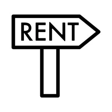 Rent symbol simple vector icon. Black and white illustration of rent Nameplate Stock Illustration