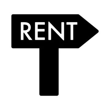 Rent symbol simple vector icon. Black and white illustration of rent Nameplate Stock Illustration