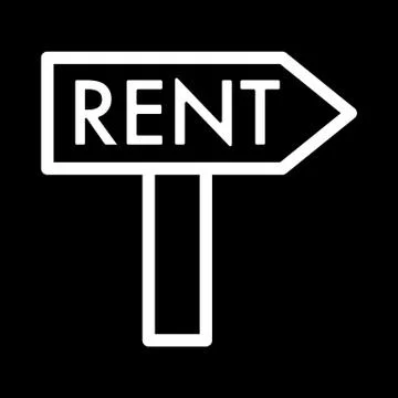 Rent symbol simple vector icon. Black and white illustration of rent Nameplate Stock Illustration
