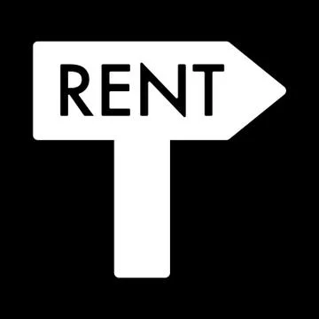 Rent symbol simple vector icon. Black and white illustration of rent Nameplate Stock Illustration
