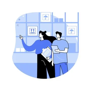 Rent a warehouse isolated cartoon vector illustrations. 스톡 일러스트