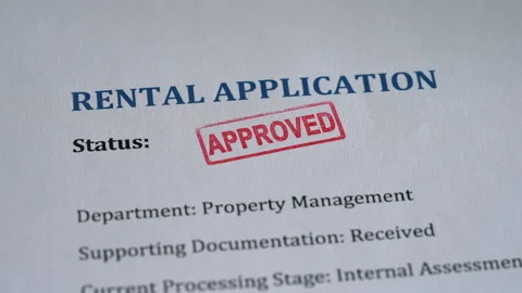 Rental Application Form Stamped Approved Stock Footage 340579686