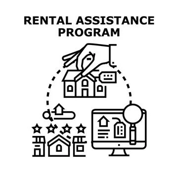 Rental assistance program concept illustration for housing support Stock Illustration
