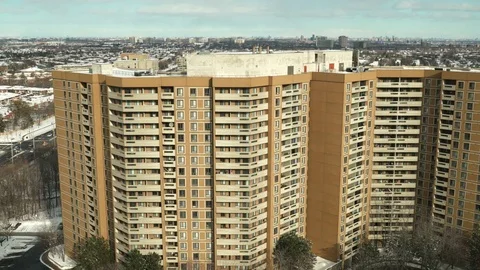 Rental building in wintertime Stock Footage 70842815