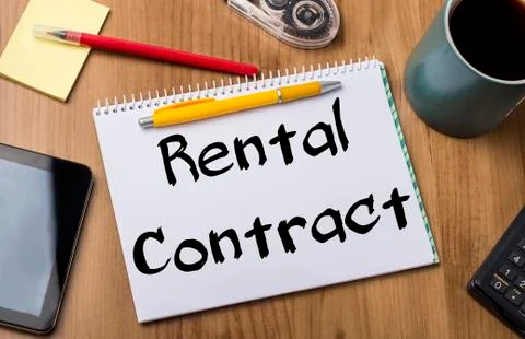 Rental Contract - Note Pad With Text Stock Photos