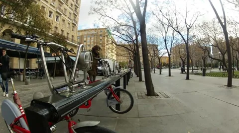 Rental cycles station Stock Footage 47404848