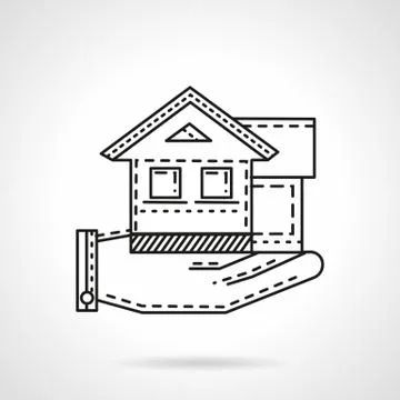 Rental house line vector icon Stock Illustration