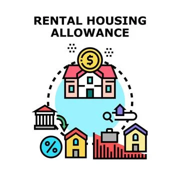 Rental housing allowance program providing financial support Stock Illustration