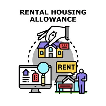 Rental housing allowance program providing housing support Stock Illustration