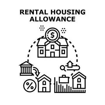 Rental housing allowance program providing financial support Illustrazione stock