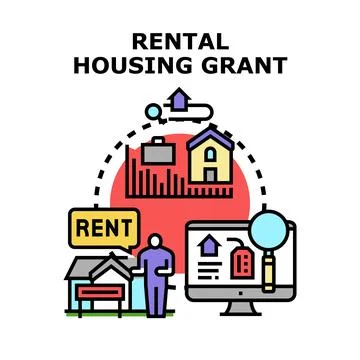 Rental housing grant program providing financial assistance Illustration