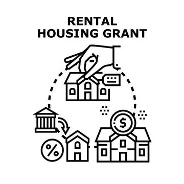 Rental housing grant program providing financial assistance Illustration