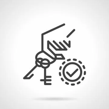 Rental of property vector icon. Hand holds keys Stock Illustration