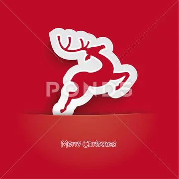 Rentier red background Stock Illustration