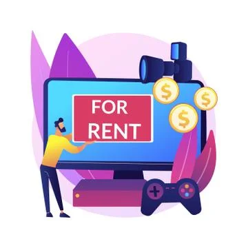Renting electronic device abstract concept vector illustration. Stock Illustration