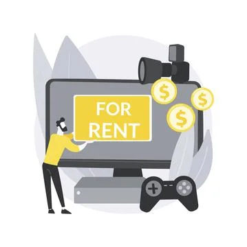 Renting electronic device abstract concept vector illustration. 스톡 일러스트