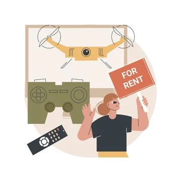 Renting electronic device abstract concept vector illustration. Stockillustratie