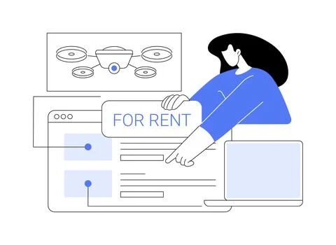 Renting electronic device abstract concept vector illustration. Stock Illustration