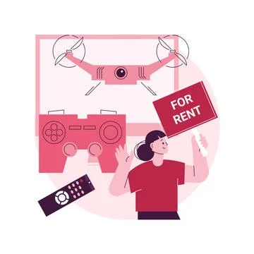 Renting electronic device abstract concept vector illustration. 스톡 일러스트
