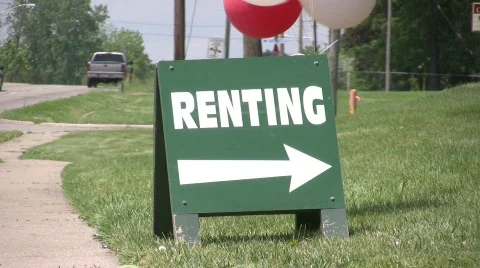 Renting Sign Stock Footage 124914
