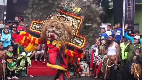 Reog Ponorogo performance Video stock 219008503