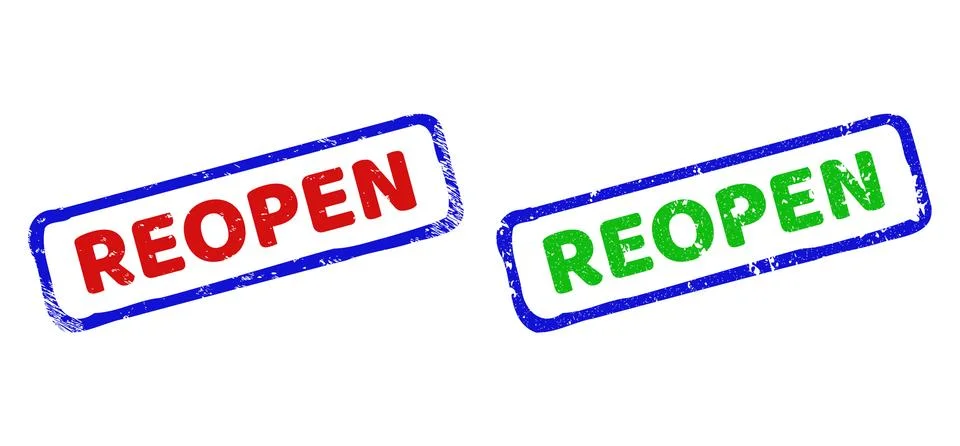 REOPEN Bicolor Rough Rectangle Watermarks with Rubber Textures Stock Illustration