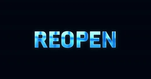 Reopen. Electric lightning word. Text Animation 스톡 동영상 138079541