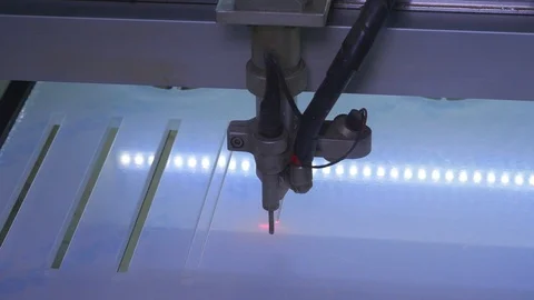 Reopening of pubblic places - cutting plexiglas for social distancing Stock-Footage 129594775