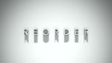 Reorder 3D title animation with shadows on a white background Stock Footage 297456714