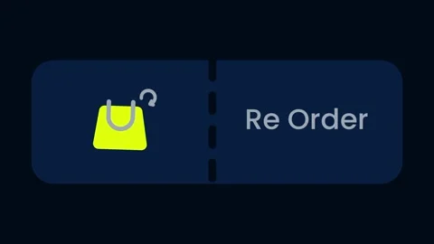 Reorder Feature Button with Yellow Shopping Bag Icon Stock Footage 334471354