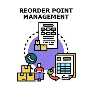 Reorder point management concept vector illustration Stock Illustration