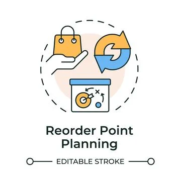 Reorder point planning multi color concept icon Stock Illustration
