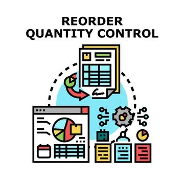 Reorder quantity control automation business process concept 스톡 일러스트