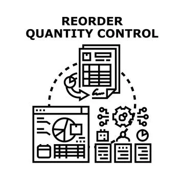 Reorder quantity control automation business process concept Stock Illustration