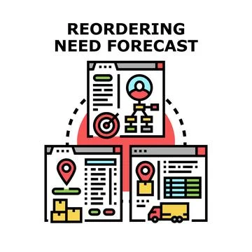 Reordering need forecast process optimizing supply chain Stock Illustration