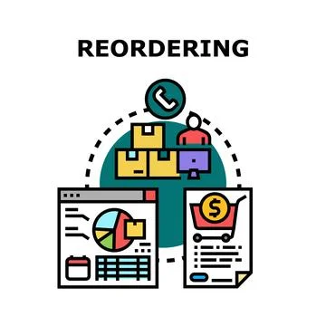 Reordering process for inventory management and supply chain Stock Illustration