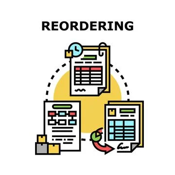 Reordering supply chain process controlling inventory Stock Illustration