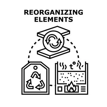 Reorganizing elements process for sustainable energy conversion Stock Illustration