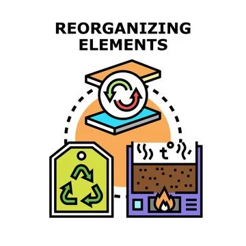 Reorganizing elements process for sustainable energy conversion Stock Illustration