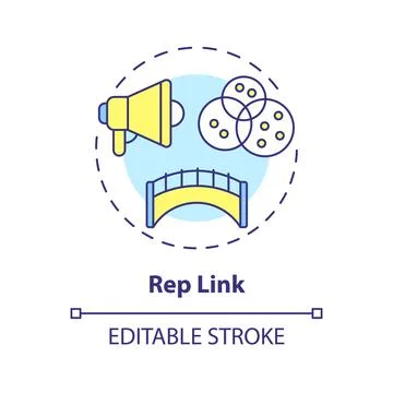 Rep link multi color concept icon Stock Illustration