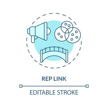 Rep link soft blue concept icon Stock Illustration