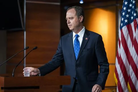 Rep Schiff speaks on Trump transcript from US Capitol, Washington, USA - 25 Sep  Stock Photos