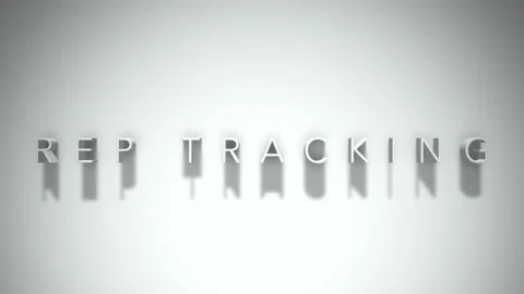 Rep tracking 3D title animation white text on a white background Stock Footage 299746969