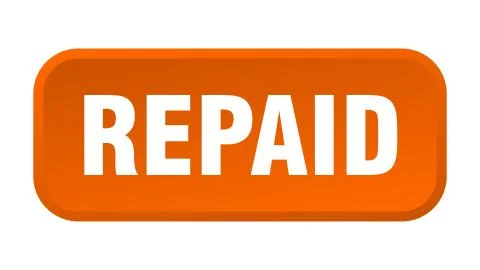 Repaid button. repaid square 3d push button Stock Illustration